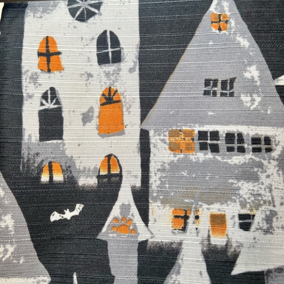 Halloween Haunted Village Houses Fabric Shower Curtain + Roller Hooks Gloomy - Picture 12 of 12